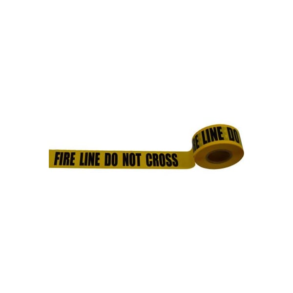 Petra Roc Inc Fire Line Do Not Cross" Barricade Tape, Polyethylene, Yellow Tape/Black Print, 3" x 1000' BT-FIRE - main